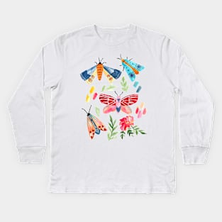 Moth Confetti Kids Long Sleeve T-Shirt